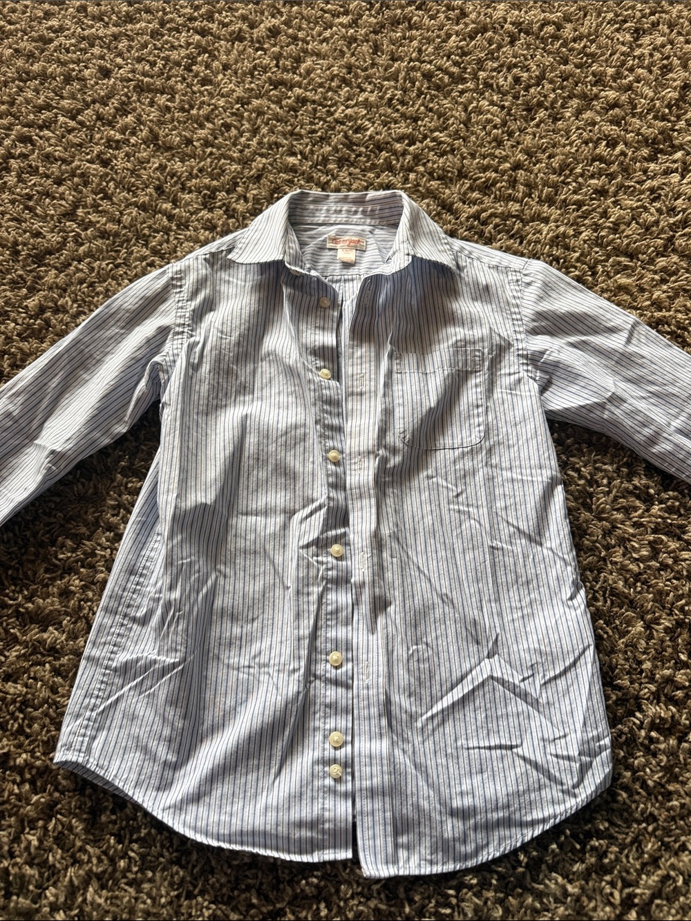 Cat & Jack Blue and White Striped Button-Down Shirt